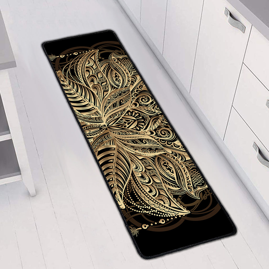 Boho Spiritual Lotus Print Long Kitchen Mat