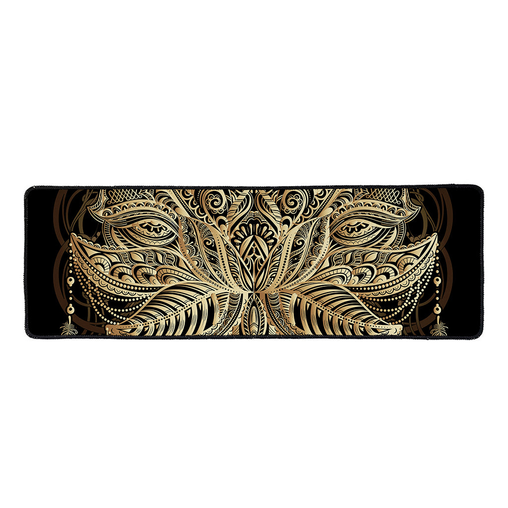 Boho Spiritual Lotus Print Long Kitchen Mat