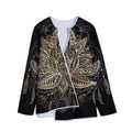 Boho Spiritual Lotus Print Long Sleeve Short Coat