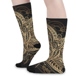 Boho Spiritual Lotus Print Long Socks