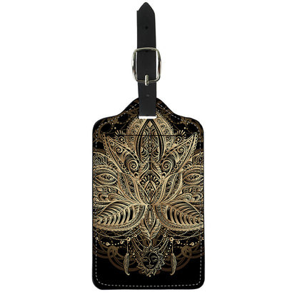 Boho Spiritual Lotus Print Luggage Tag