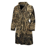 Boho Spiritual Lotus Print Men's Bathrobe