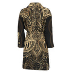 Boho Spiritual Lotus Print Men's Bathrobe