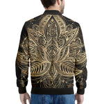 Boho Spiritual Lotus Print Men's Bomber Jacket