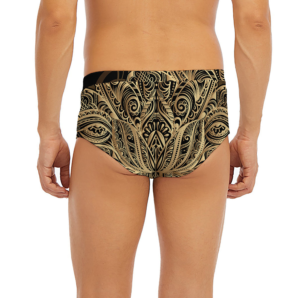 Boho Spiritual Lotus Print Men's Briefs
