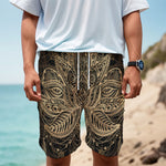 Boho Spiritual Lotus Print Men's Cargo Shorts