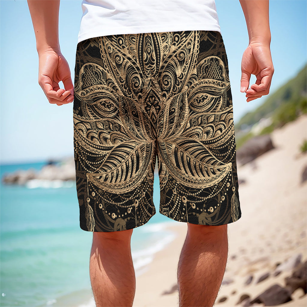 Boho Spiritual Lotus Print Men's Cargo Shorts