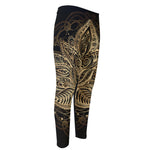 Boho Spiritual Lotus Print Men's Compression Pants