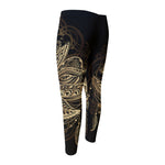 Boho Spiritual Lotus Print Men's Compression Pants