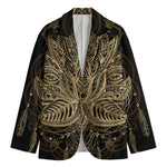 Boho Spiritual Lotus Print Men's Cotton Blazer