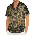 Boho Spiritual Lotus Print Men's Deep V-Neck Shirt