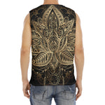Boho Spiritual Lotus Print Men's Fitness Tank Top