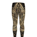 Boho Spiritual Lotus Print Men's leggings