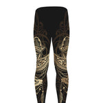 Boho Spiritual Lotus Print Men's leggings