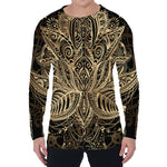 Boho Spiritual Lotus Print Men's Long Sleeve T-Shirt