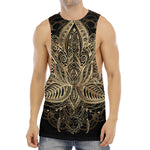 Boho Spiritual Lotus Print Men's Muscle Tank Top