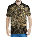 Boho Spiritual Lotus Print Men's Polo Shirt