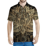 Boho Spiritual Lotus Print Men's Polo Shirt