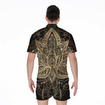 Boho Spiritual Lotus Print Men's Rompers