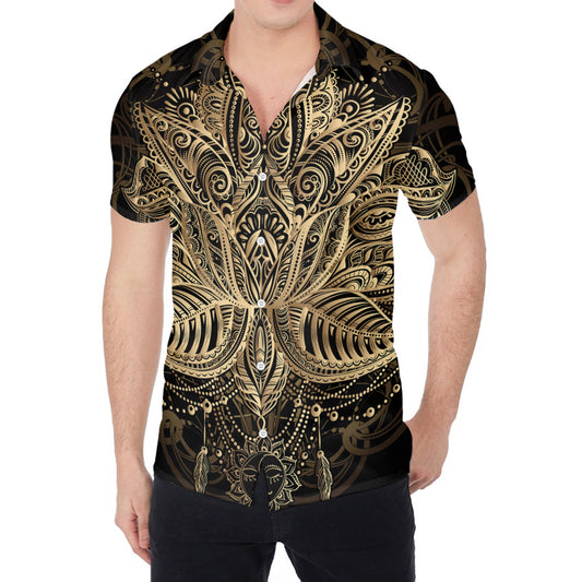 Boho Spiritual Lotus Print Men's Shirt
