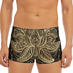 Boho Spiritual Lotus Print Men's Short Boxer Briefs