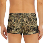 Boho Spiritual Lotus Print Men's Short Boxer Briefs