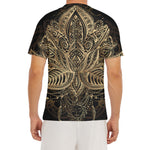 Boho Spiritual Lotus Print Men's Short Sleeve Rash Guard