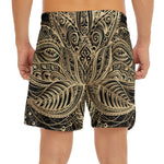 Boho Spiritual Lotus Print Men's Split Running Shorts