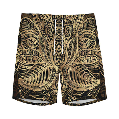 Boho Spiritual Lotus Print Men's Sports Shorts