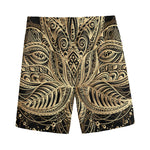 Boho Spiritual Lotus Print Men's Sports Shorts