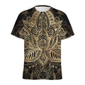 Boho Spiritual Lotus Print Men's Athletic T-Shirt