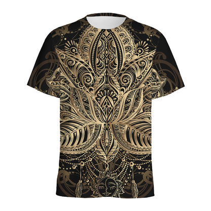 Boho Spiritual Lotus Print Men's Sports T-Shirt