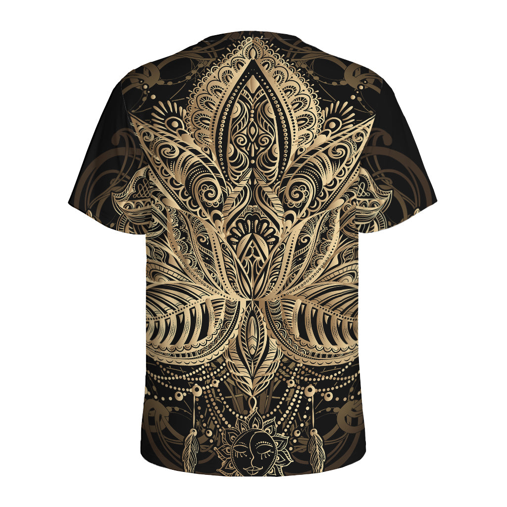 Boho Spiritual Lotus Print Men's Sports T-Shirt