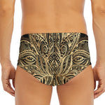 Boho Spiritual Lotus Print Men's Triangle Swim Briefs