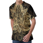 Boho Spiritual Lotus Print Men's Velvet T-Shirt