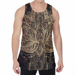 Boho Spiritual Lotus Print Men's Velvet Tank Top