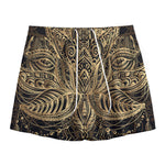 Boho Spiritual Lotus Print Mesh Shorts