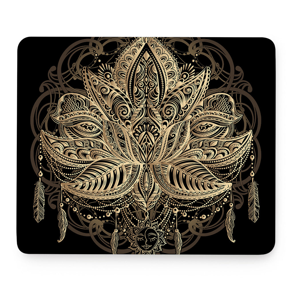 Boho Spiritual Lotus Print Mouse Pad