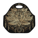 Boho Spiritual Lotus Print Neoprene Lunch Bag