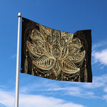 Boho Spiritual Lotus Print Polyester Flag