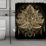 Boho Spiritual Lotus Print Polyester Shower Curtain