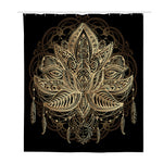 Boho Spiritual Lotus Print Polyester Shower Curtain