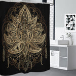 Boho Spiritual Lotus Print Premium Shower Curtain
