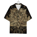 Boho Spiritual Lotus Print Rayon Hawaiian Shirt