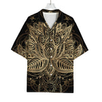 Boho Spiritual Lotus Print Rayon Hawaiian Shirt