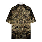 Boho Spiritual Lotus Print Rayon Hawaiian Shirt