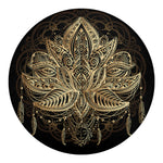 Boho Spiritual Lotus Print Round Blanket