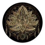 Boho Spiritual Lotus Print Round Floor Mat