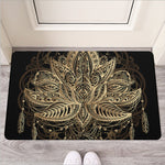Boho Spiritual Lotus Print Rubber Doormat