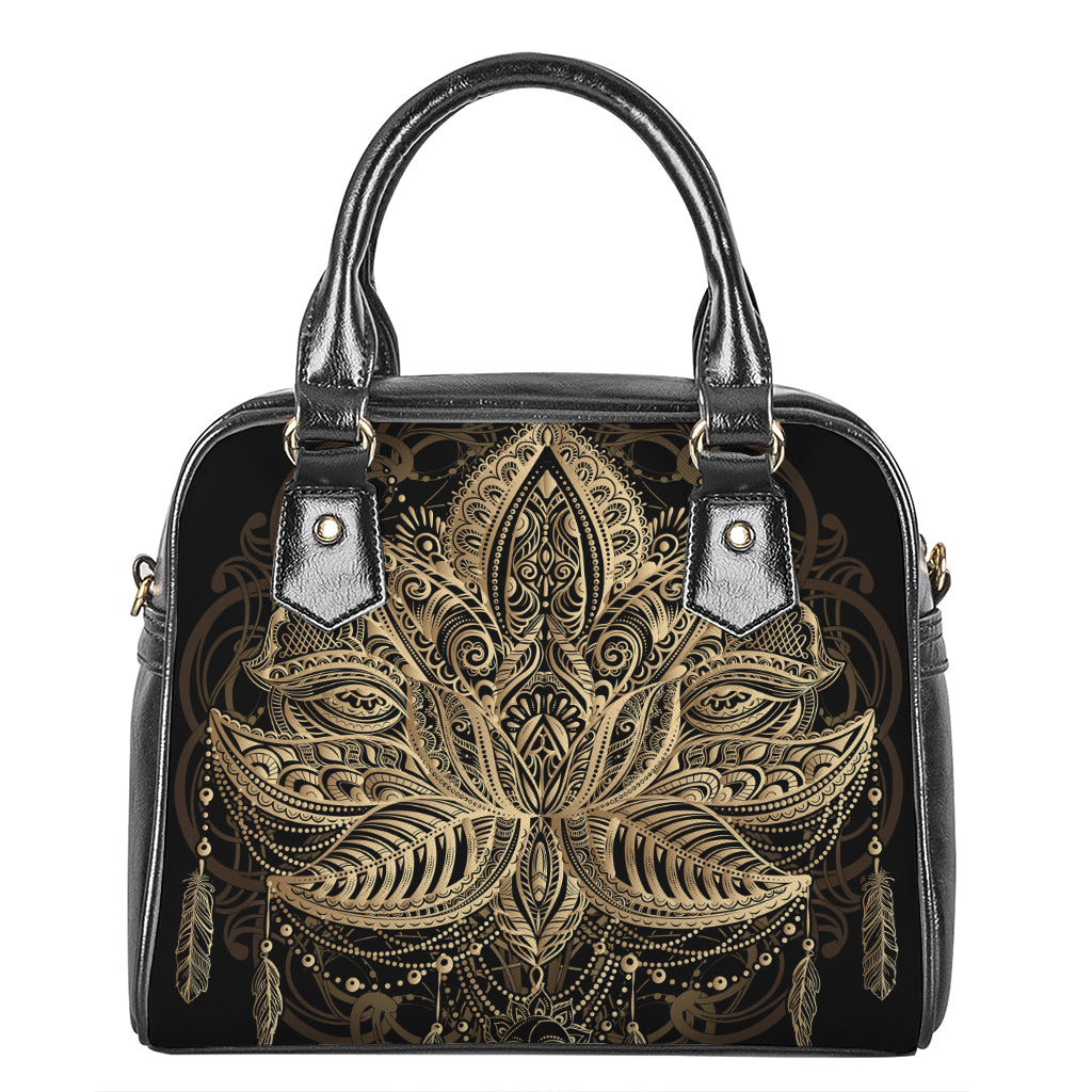 Boho Spiritual Lotus Print Shoulder Handbag